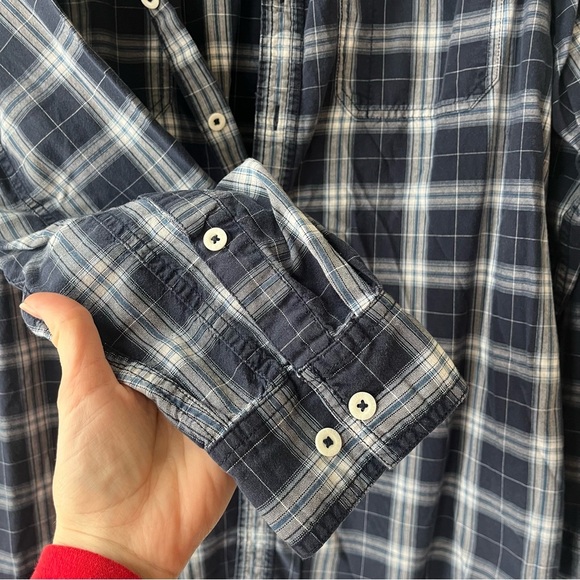 Vintage Eddie Bauer Plaid Button-Down Shirt Men’s Large 100% Cotton Flannel - Picture 8 of 13